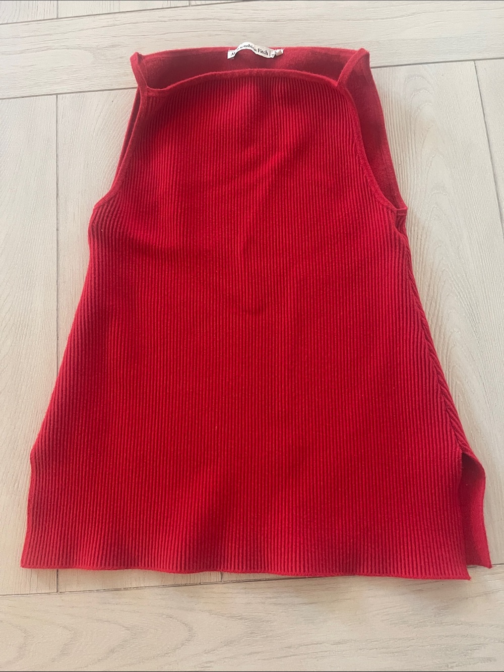 Abercrombie & Fitch Red Ribbed Tank Top
